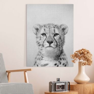 Canvas print - Cheetah Gerald Black And White - Portrait format 3:4