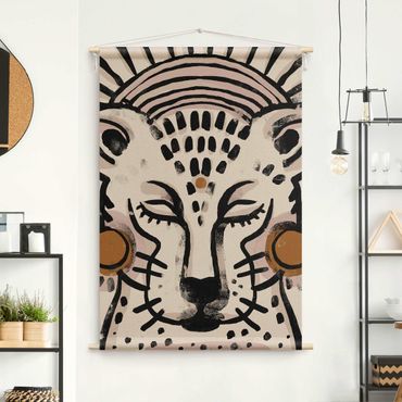 Tapestry - Cheetah with Pearl Earrings Illustration