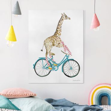 Canvas print - Giraffe on a joy ride II - Portrait format3:4