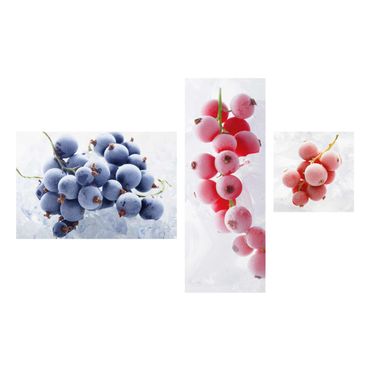 Glass print 3 parts - Frozen Berries