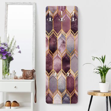 Coat rack modern - Stained Glass Geometric Rose Gold