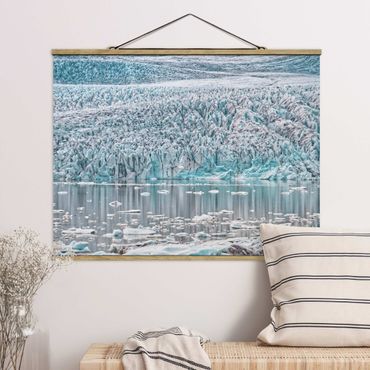 Fabric print with poster hangers - Glacier On Iceland - Landscape format 4:3