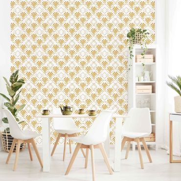 Wallpaper - Glitter Optic With Art Deco Pattern In Gold