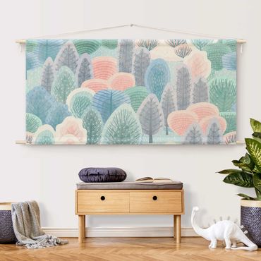 Tapestry - Happy Forest In Pastel