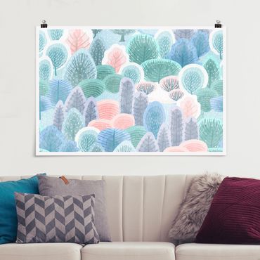 Poster - Happy Forest In Pastel