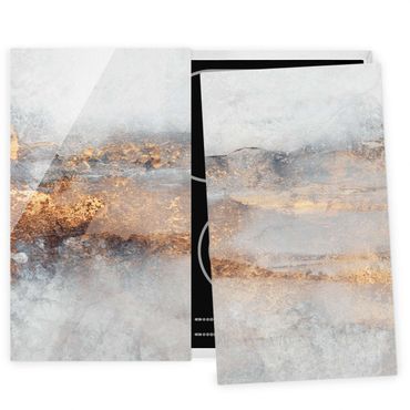Stove top covers - Gold Grey Fog