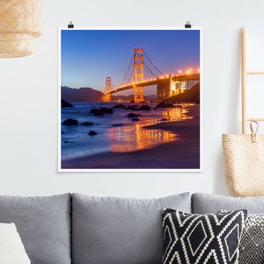 Poster - Golden Gate Bridge At Dusk