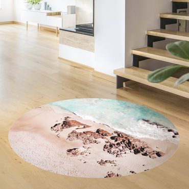 Vinyl Floor Mat round - Golden Rose Beach