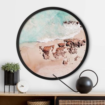Circular framed print - Golden Rose Beach