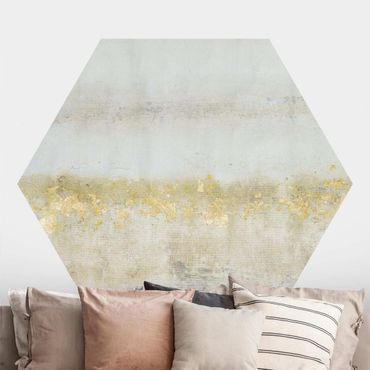 Self-adhesive hexagonal pattern wallpaper - Golden Colour Fields I