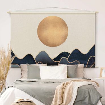 Tapestry - Golden Sun Blue Waves