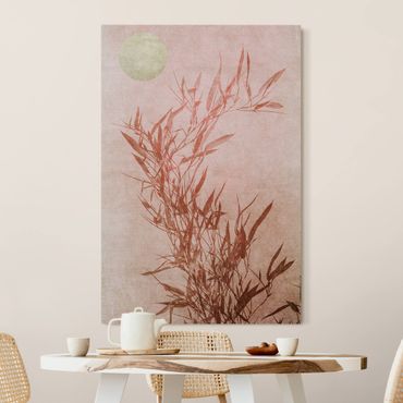 Acoustic art panel - Golden Sun Pink Bamboo