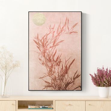 Print with acoustic tension frame system - Golden Sun Pink Bamboo