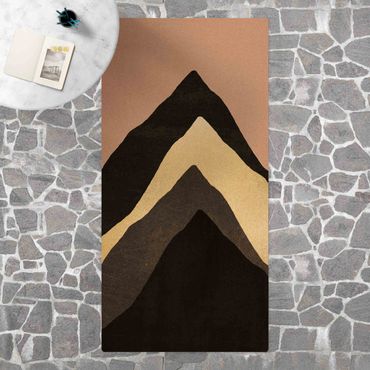 Cork mat - Golden Mountain Black  White - Portrait format 1:2