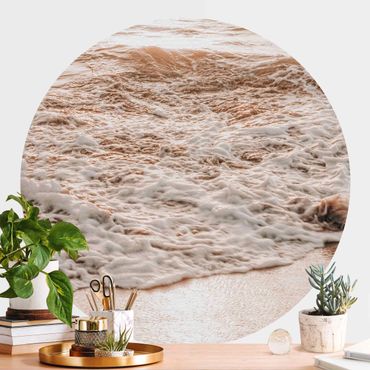 Self-adhesive round wallpaper - Golden Beach