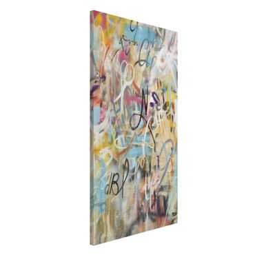 Magnetic memo board - Graffiti Freedom In Pastel - Portrait format 3:4