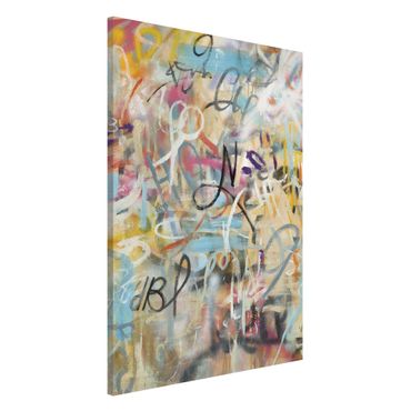 Magnetic memo board - Graffiti Freedom In Pastel - Portrait format 2:3