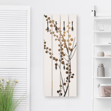 Wooden coat rack - Graphical Plant World - Berries Gold