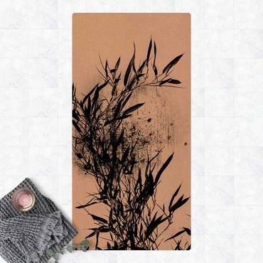 Cork mat - Graphical Plant World - Black Bamboo - Portrait format 1:2