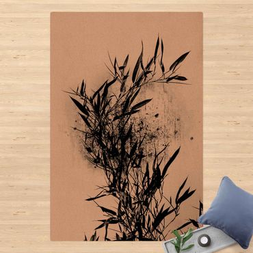 Cork mat - Graphical Plant World - Black Bamboo - Portrait format 2:3