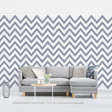 Wallpaper - Grey White Zigzag