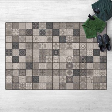 Cork mat - Grey Mediterranian Tiles With Dark Joints - Landscape format 3:2