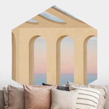 Self-adhesive hexagonal wallpaper - Greek View