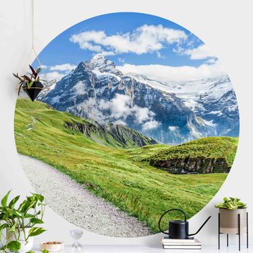 Self-adhesive round wallpaper - Grindelwald Panorama