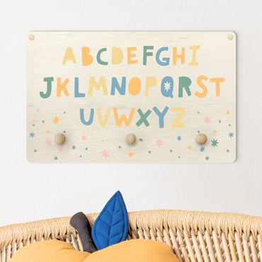 Coat rack for children - Big Alphabet With Stars Colourful