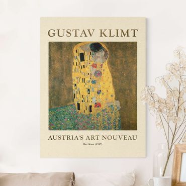 Natural canvas print - Gustav Klimt - The Kiss - Museum Edition - Portrait format 3:4