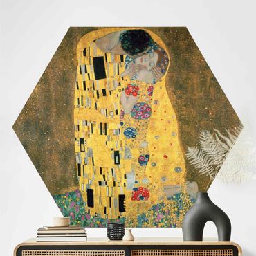 Self-adhesive hexagonal pattern wallpaper - Gustav Klimt - The Kiss