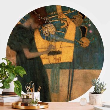 Self-adhesive round wallpaper - Gustav Klimt - Music