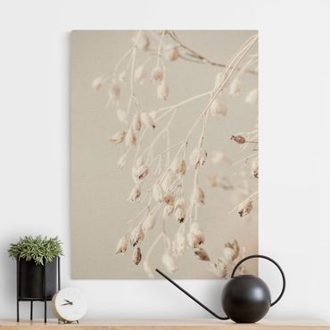 Natural canvas print - Hanging Dried Buds - Portrait format 3:4