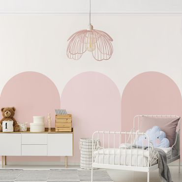 Wallpaper - Semicircular Border Large pink Mix