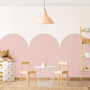 Wallpaper - Semicircular Border Large pink