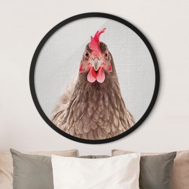 Circular framed print - Hen Henriette