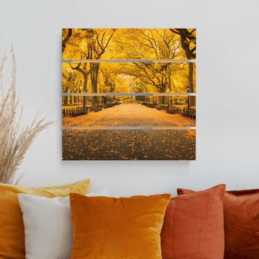 Print on wood - Autumn In Central Park