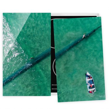 Glass stove top cover - Aerial View - Fishermen