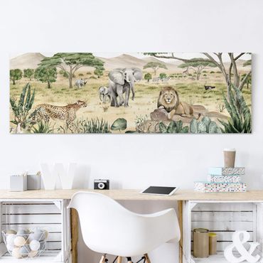 Print on canvas - Rulers of the savannah - Panorama 3:1