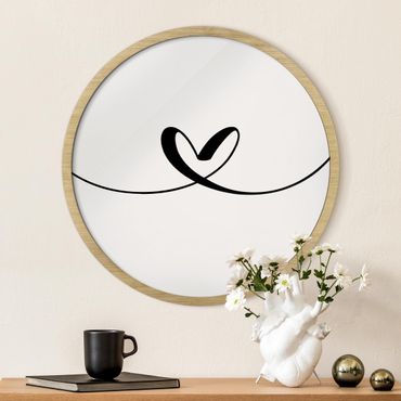Circular framed print - Heart