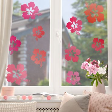 Window sticker - Hibiscus blossoms