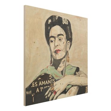 Wood print - Frida Kahlo - Collage No.4