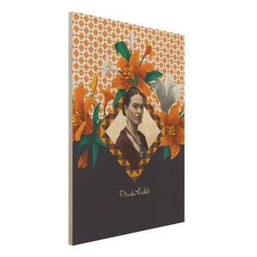 Wood print - Frida Kahlo - Lilies