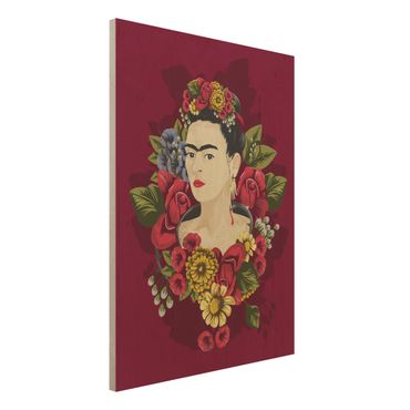 Wood print - Frida Kahlo - Roses