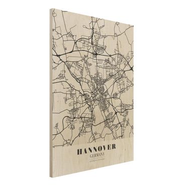 Wood print - Hannover City Map - Classic