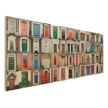 Wood print - 100 Doors