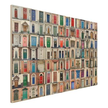 Wood print - 100 Doors