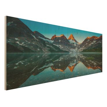 Wood print - Mountain Landscape At Lake Magog In Canada