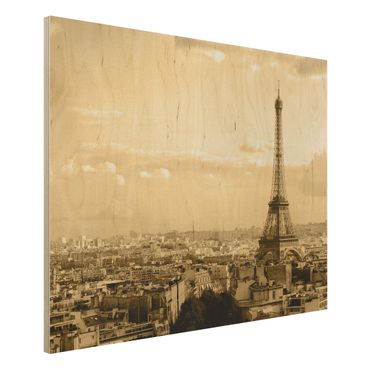 Wood print - I love Paris
