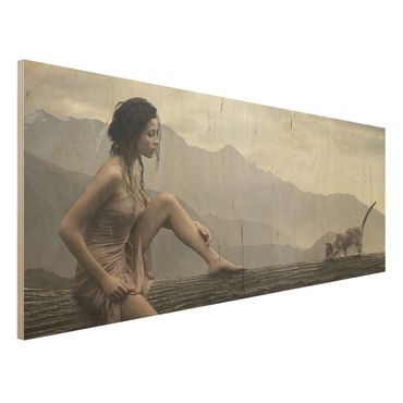 Wood print - Jane In The Rain